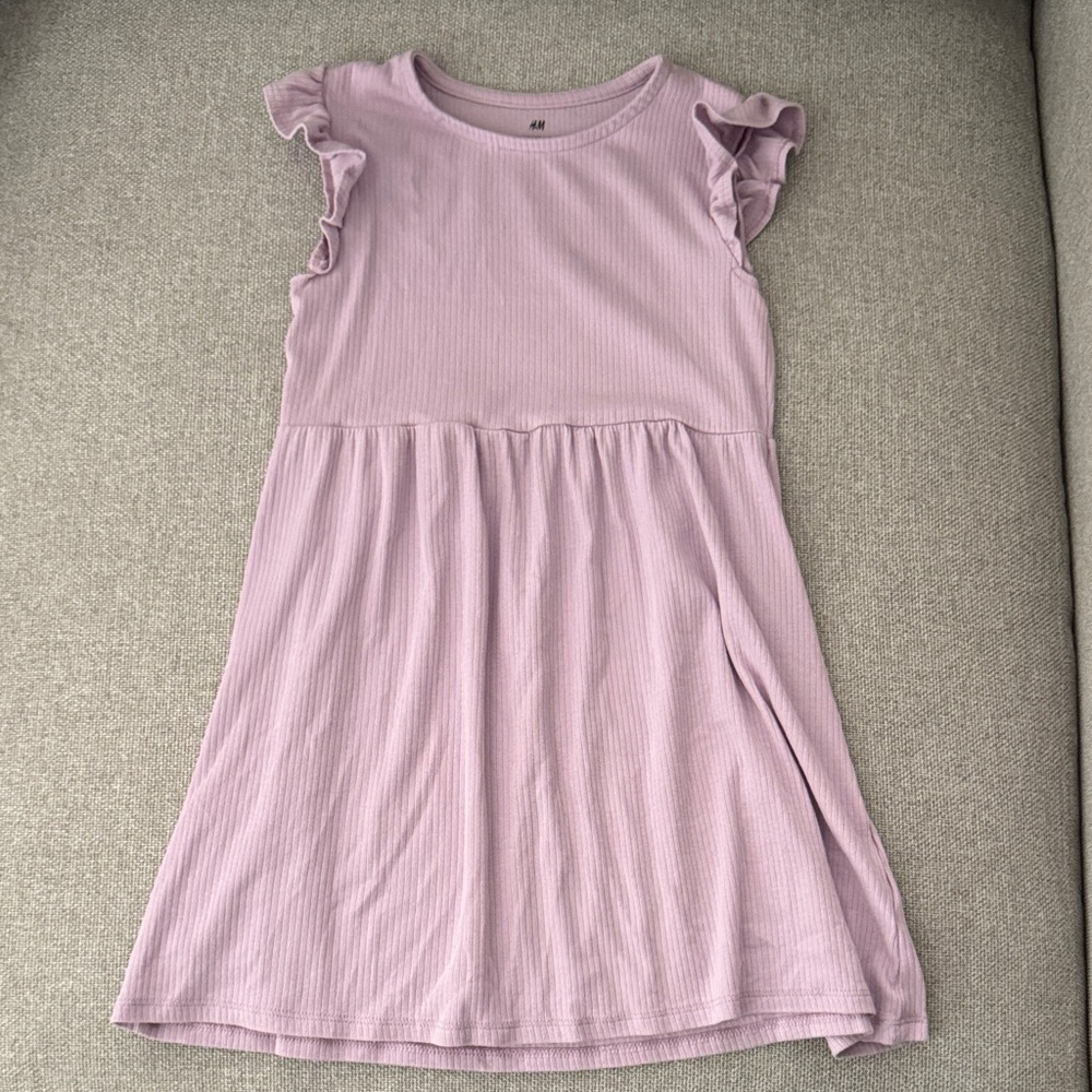 H&M Lilac Ruffle Sleeve Casual Dress